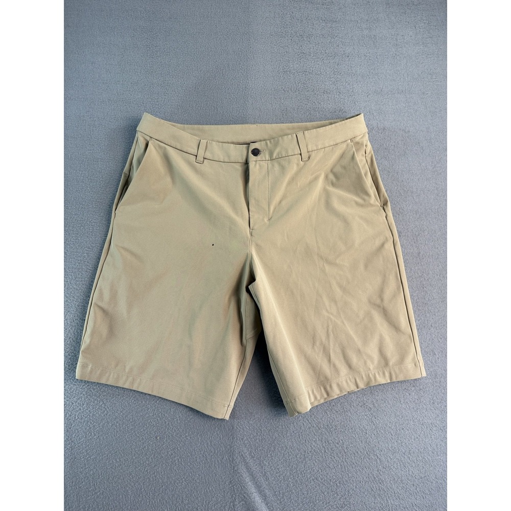 Lululemon Shorts Mens 36 Beige Microfiber Chino 9 Inseam Casual Summer Stretch